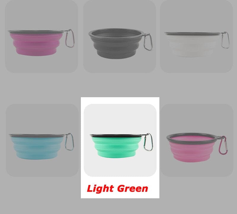 1000ml Large Collapsible Dog Pet Folding Silicone Bowl 0 My Store Light Green 350ml