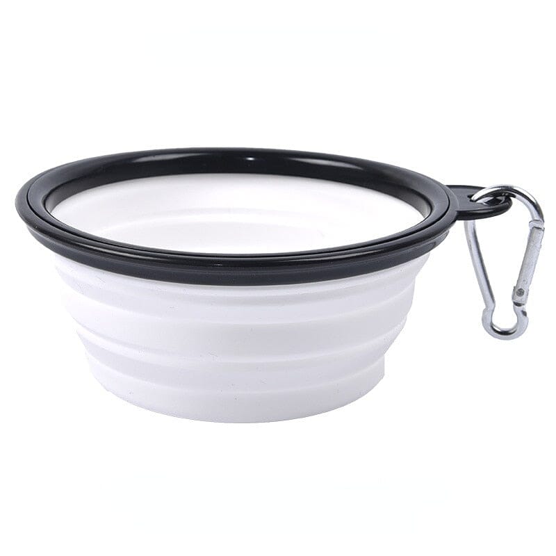 1000ml Large Collapsible Dog Pet Folding Silicone Bowl 0 My Store White 350ml