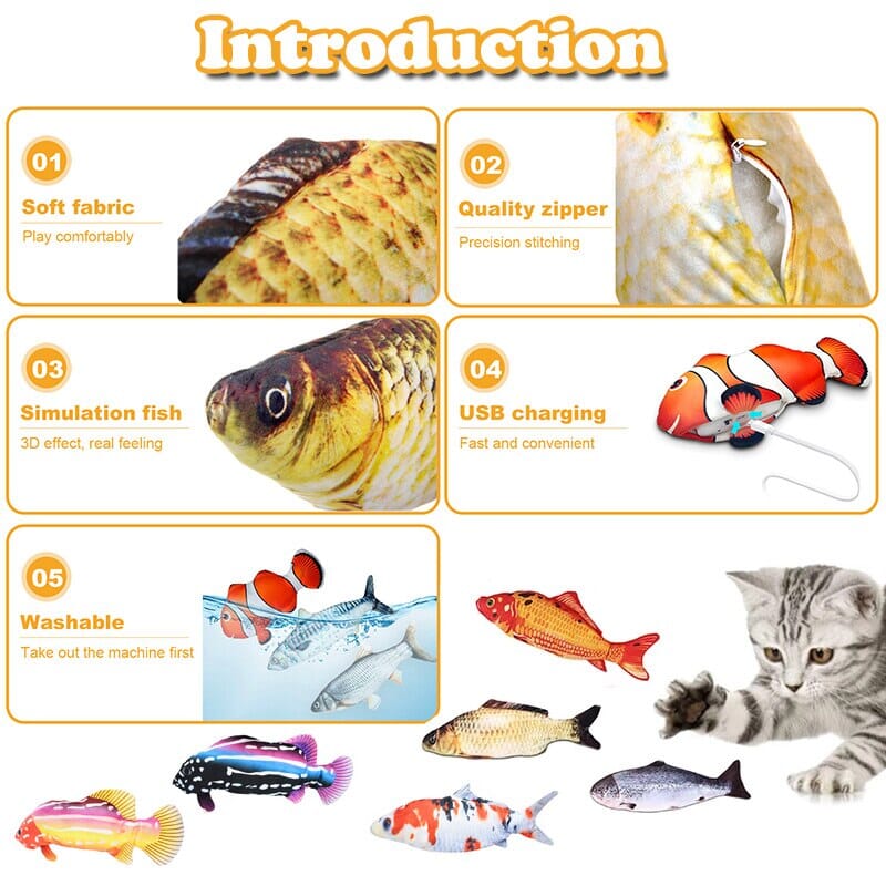 3D Simulation Dancing Wiggle Soft Plush Fish Toy 0 My Store