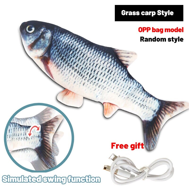 3D Simulation Dancing Wiggle Soft Plush Fish Toy 0 My Store Grass Carp