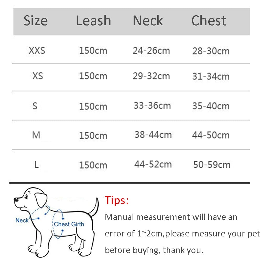 Adjustable Puppy Cat Harness Vest Walking Lead Leash 0 My Store