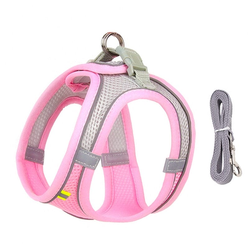 Adjustable Puppy Cat Harness Vest Walking Lead Leash 0 My Store Pink XXS 0.5-1.5 kg