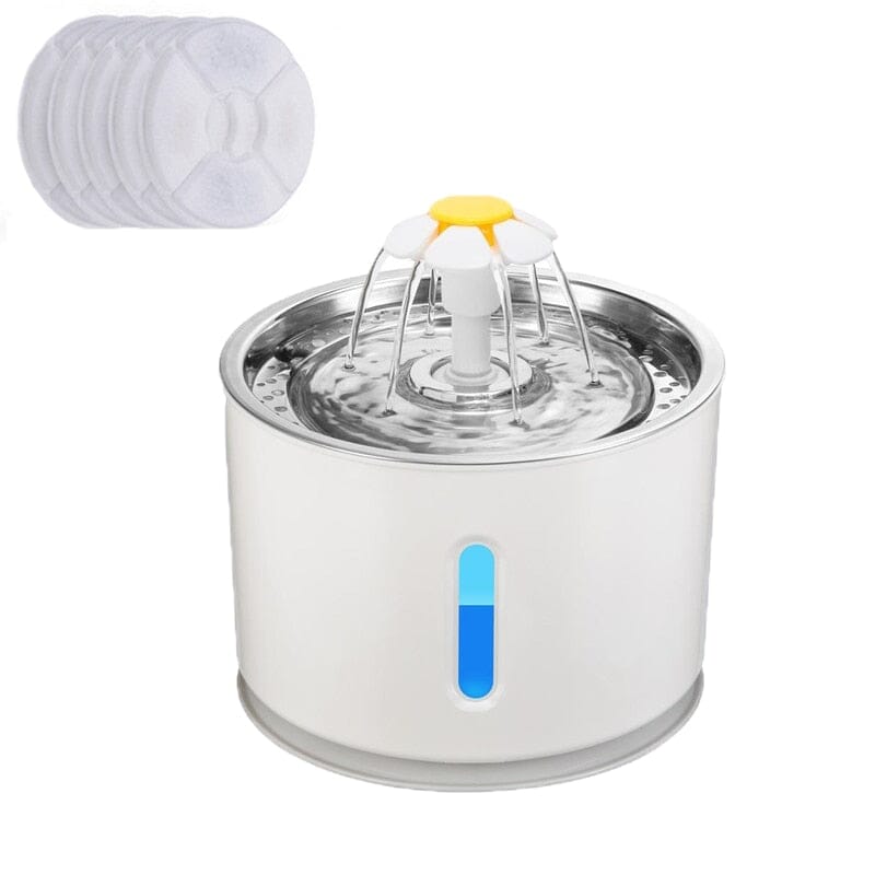 Automatic Pet Cat Water Fountain with LED Lighting 0 My Store Steel 5PCS filters 2.4L