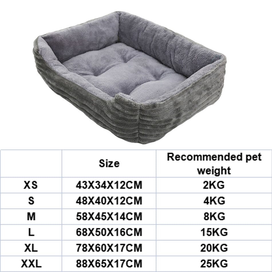 Bed for Dog Cat Pet Square Plush Kennel 0 Barking Bears
