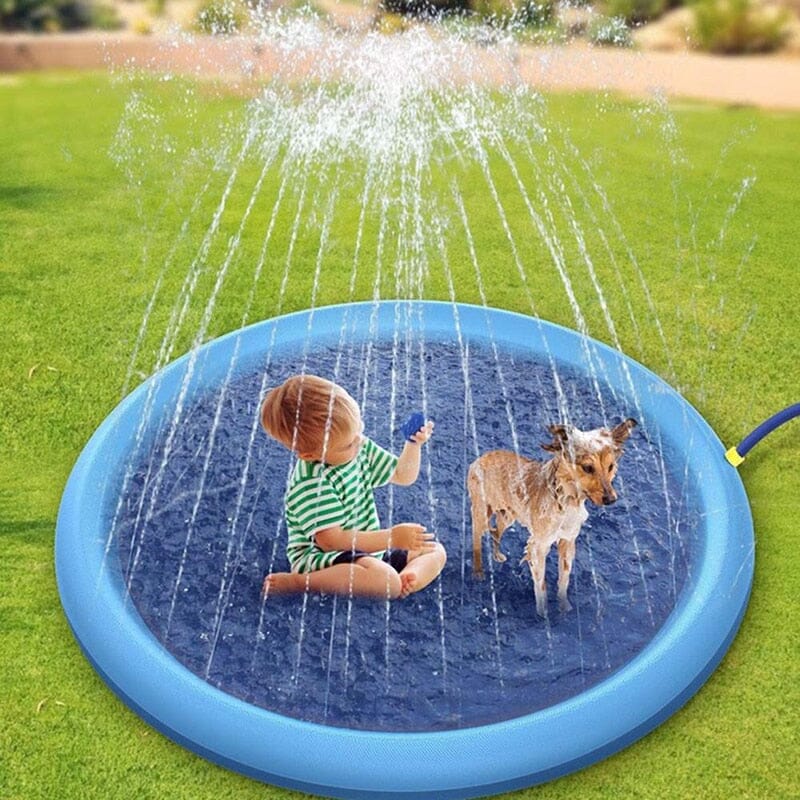 Inflatable Pet Sprinkler Pad Play Cooling Mat Swimming Pool 0 Barking Bears