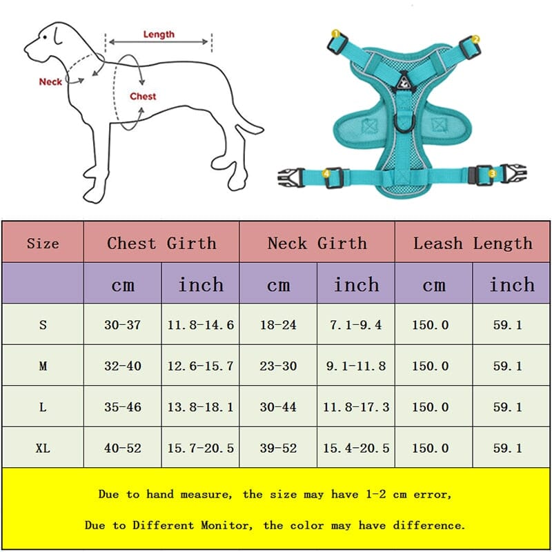 No Pull Dog Harness and Leash Set Adjustable 0 My Store