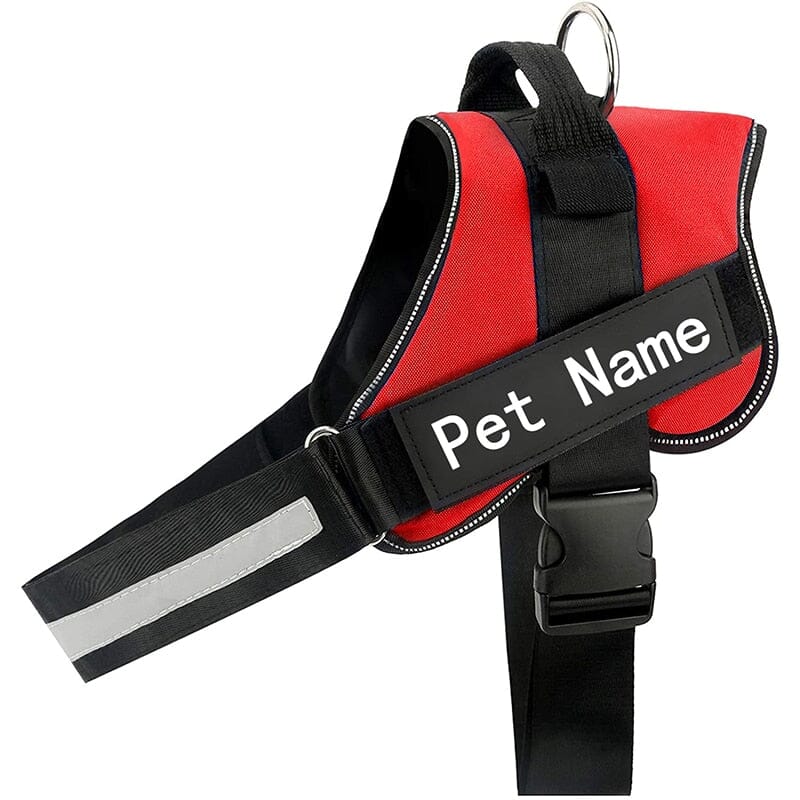 Personalised No Pull Dog Harness 0 Barking Bears Red XS