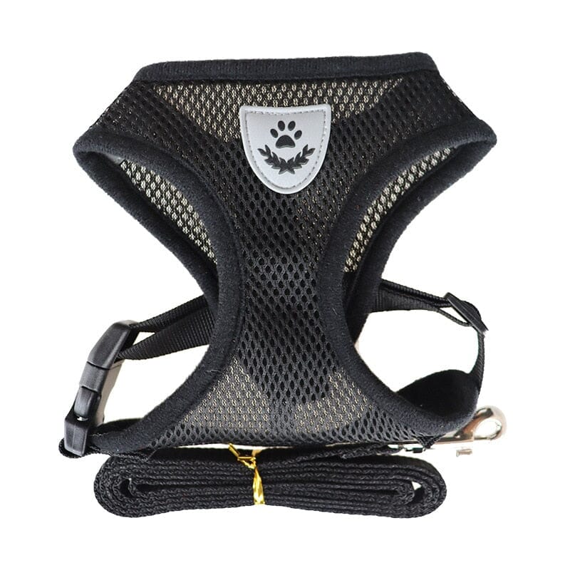 Pet Harness Adjustable Mesh Vest Walking Lead Leash 0 My Store black S(1.5-2.5kg)