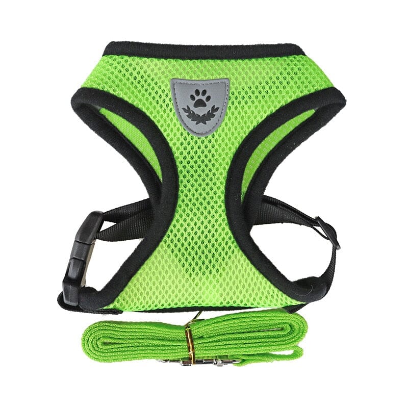 Pet Harness Adjustable Mesh Vest Walking Lead Leash 0 My Store green S(1.5-2.5kg)