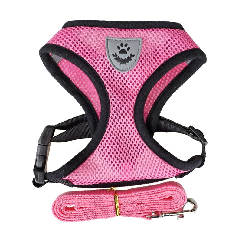 Pet Harness Adjustable Mesh Vest Walking Lead Leash 0 My Store pink S(1.5-2.5kg)