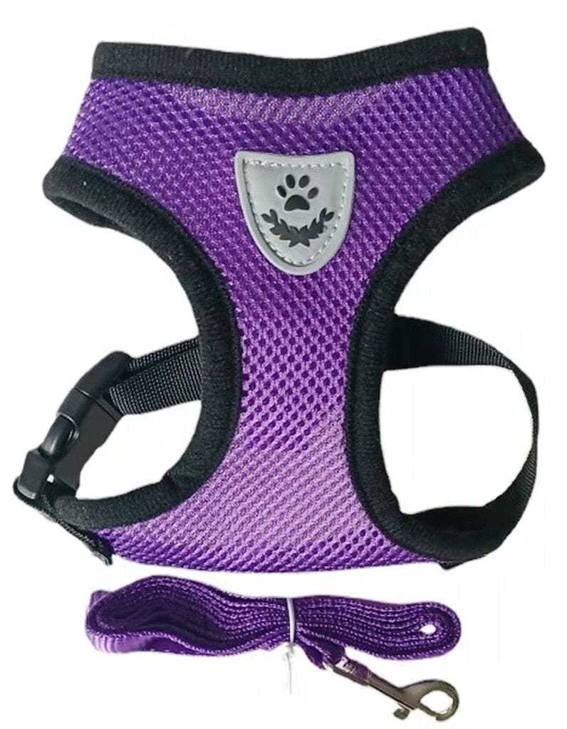 Pet Harness Adjustable Mesh Vest Walking Lead Leash 0 My Store purple S(1.5-2.5kg)