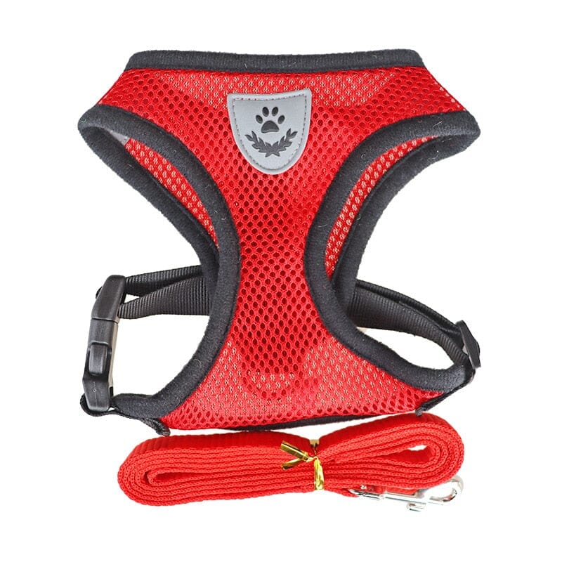 Pet Harness Adjustable Mesh Vest Walking Lead Leash 0 My Store red S(1.5-2.5kg)