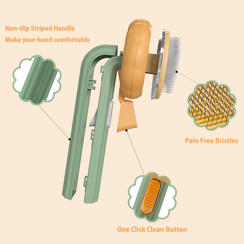 Pumpkin Brush Self Cleaning Slicker Comb 0 My Store