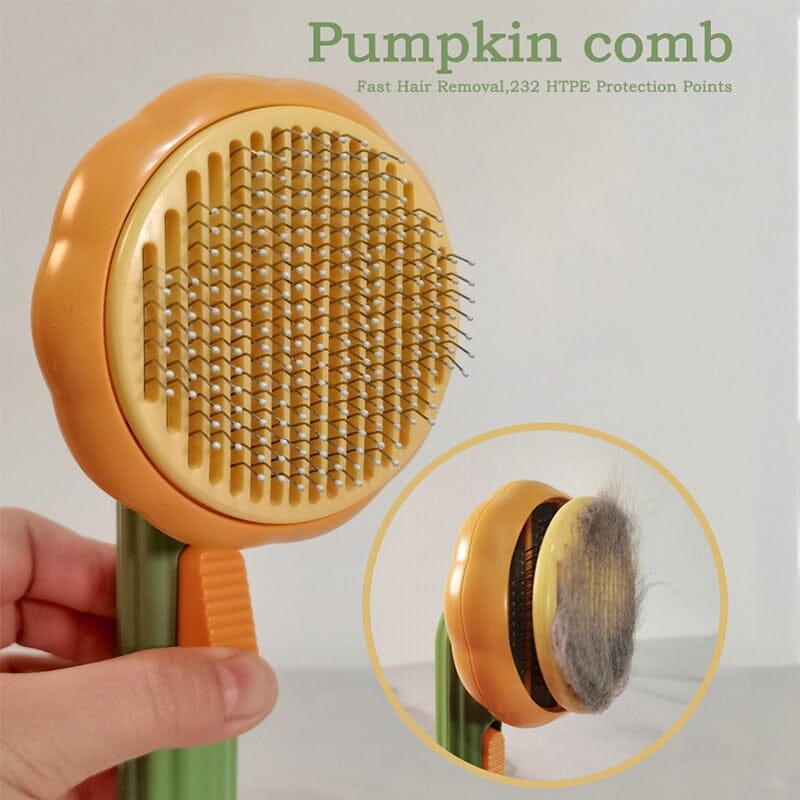 Pumpkin Brush Self Cleaning Slicker Comb 0 My Store