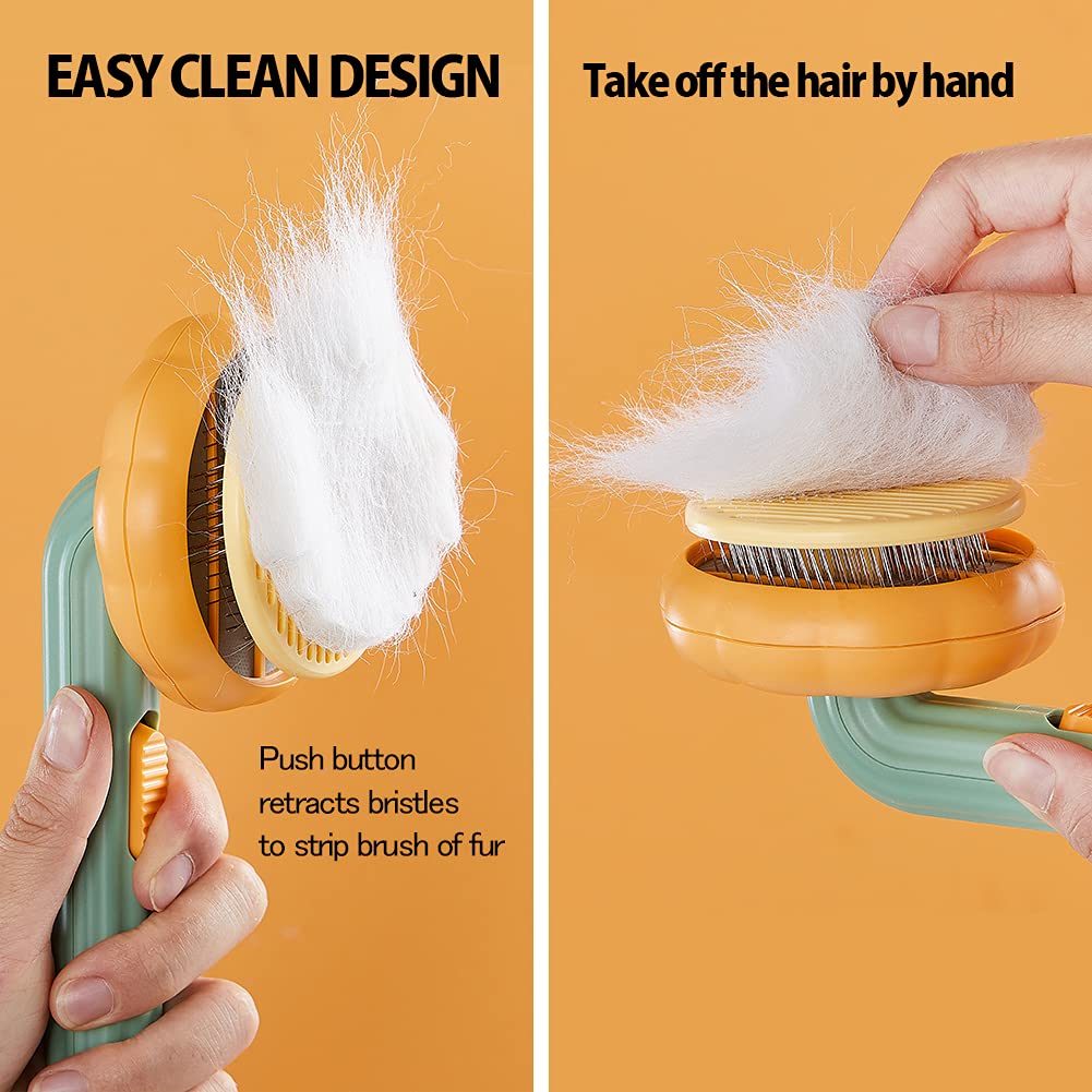 Pumpkin Brush Self Cleaning Slicker Comb 0 My Store