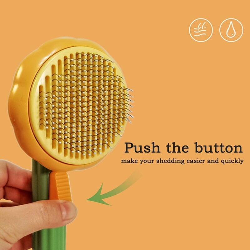 Pumpkin Brush Self Cleaning Slicker Comb 0 My Store