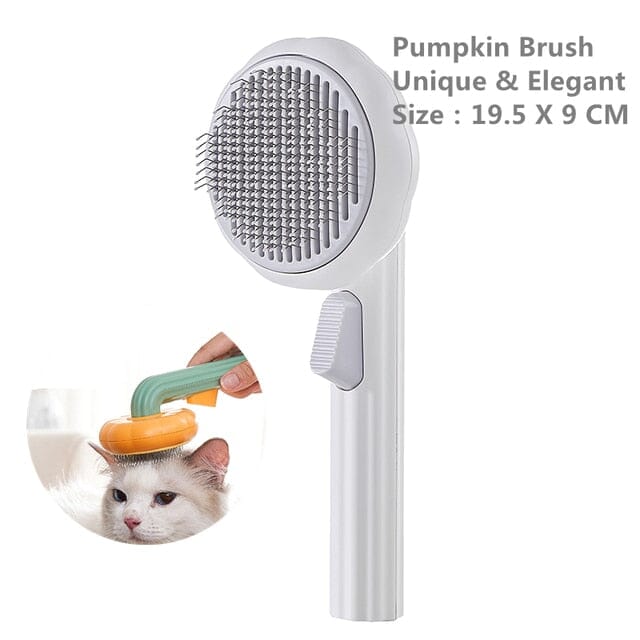 Pumpkin Brush Self Cleaning Slicker Comb 0 My Store White