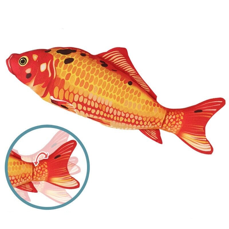 3D Simulation Dancing Wiggle Soft Plush Fish Toy 0 My Store Red carp 