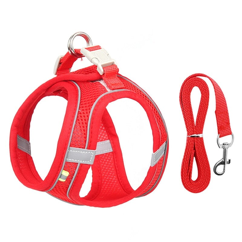 Adjustable Puppy Cat Harness Vest Walking Lead Leash 0 My Store Red XXS 0.5-1.5 kg 