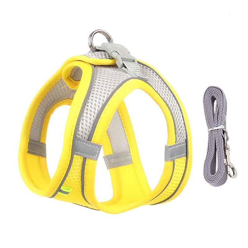Adjustable Puppy Cat Harness Vest Walking Lead Leash 0 My Store Yellow XXS 0.5-1.5 kg 