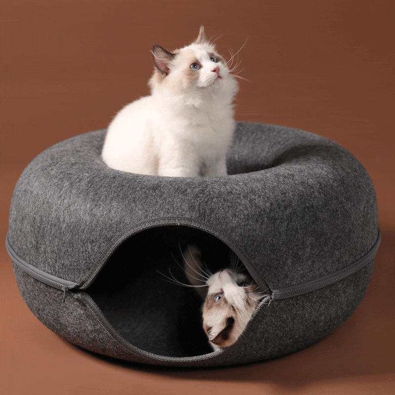 Four Seasons Pet Wool Felt Tunnel Interactive Play Bed 0 My Store 