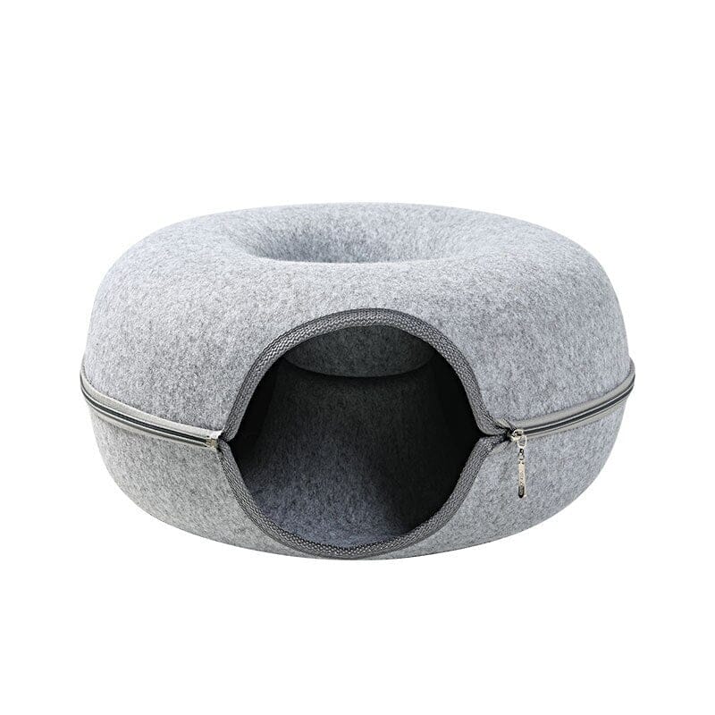 Four Seasons Pet Wool Felt Tunnel Interactive Play Bed 0 My Store Light Grey 50 x 50 x 20cm 