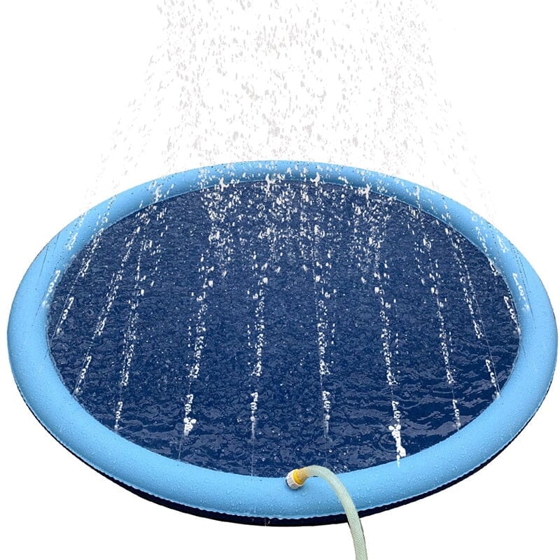 Inflatable Pet Sprinkler Pad Play Cooling Mat Swimming Pool 0 Barking Bears Blue 100x100cm 