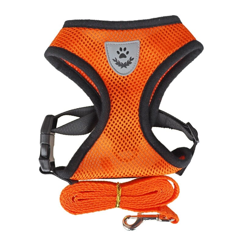 Pet Harness Adjustable Mesh Vest Walking Lead Leash 0 My Store orange S(1.5-2.5kg) 