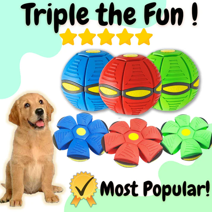 The Flying Saucer Ball™ 2.0 [Free Today] PuppyStop SET OF 3 FLYING BALLS(free shipping)*MOST POPULAR 